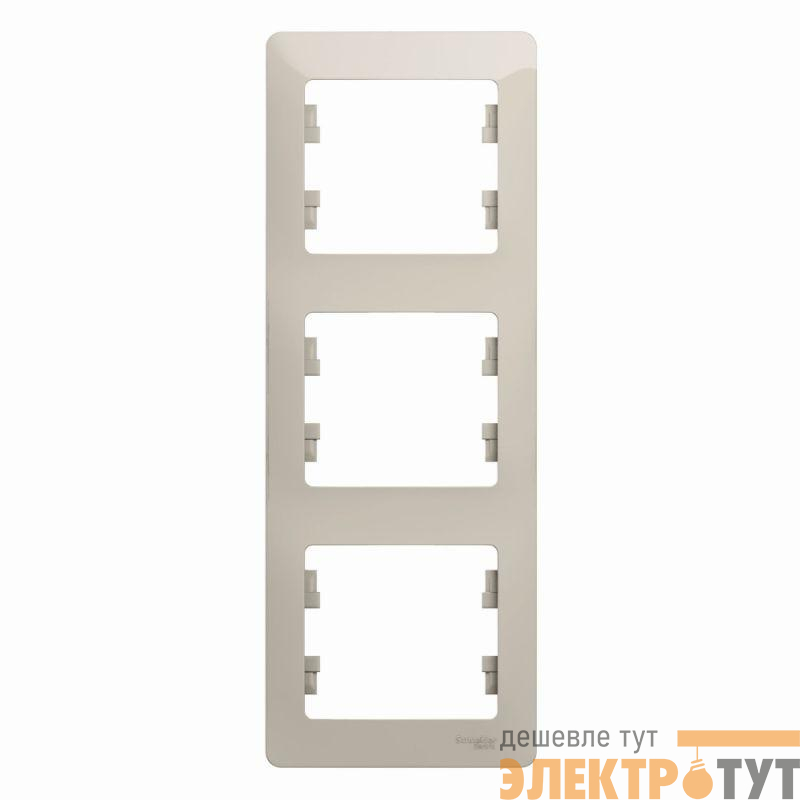 Рамка 3-м Glossa вертикал. молоч. SE GSL000907