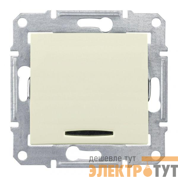 Механизм переключателя перекрестного 1-кл. СП Sedna 10А IP20 (сх. 7а) 250В с син. подсветкой беж. SchE SDN0501147