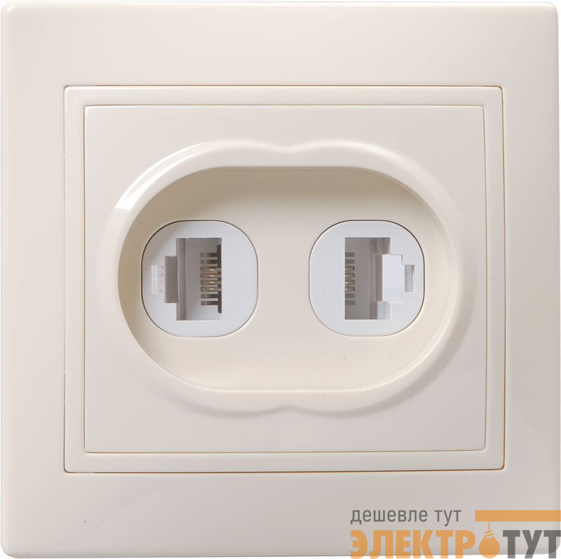 Розетка компьютерная + телефонная 2-м СП Кварта РК/Т12-ККм IP20 крем. GENERICA EIK10-K33-DM