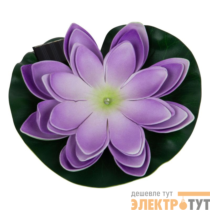 Светильник садовый USL-S-828/PT060 PURPLE WATERLILY IP44 на солнечной батарее "Фиолетовая кувшинка" плавающ. 1 светодиод тепл. бел. свет. Uniel UL-00011601