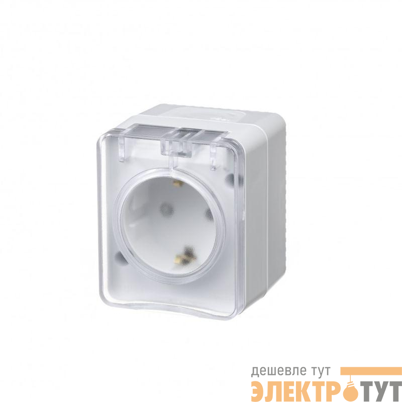 Розетка 1-м ОП AtlasDesign PROFI 16А IP54 250В заземл. защ. шторки бел. SE ATN540145