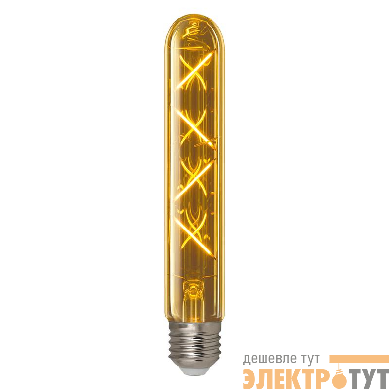 Лампа светодиодная LED-L32A-4W-GOLDEN-E27 GLV21GO Vintage цилиндр янтарная (картон) Uniel UL-00010553