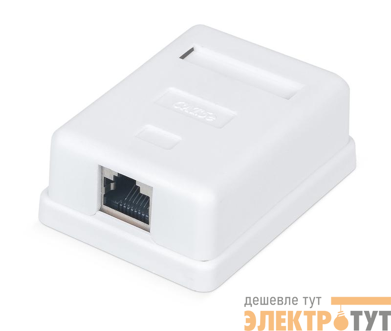 Розетка компьютерная 1-м ОП WR-WS-8P8C-C5E-SH-1 RJ45 кат.5E экранир. Dual IDC бел. WRline 505217