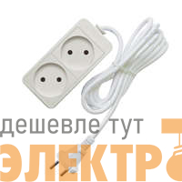 Удлинитель 2х1.5м без заземл. 10А IP20 2.2кВт ПВС Союз 481S-1201