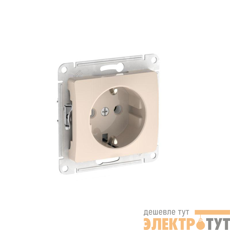 Розетка Glossa 16А с заземл. быстрозажим. клем. механизм беж. SE GSL000243S