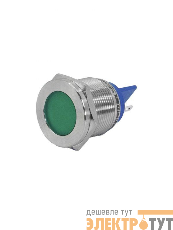 Лампа индикаторная GQ22T-D/L/G/24V/S светодиодная матрица d22мм 24В AC/DC IP67 метал. зел. Электротехник ET020084