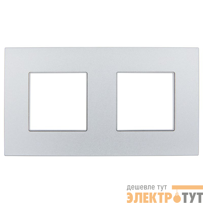 Рамка 2-м SKANDY SK-F32S металл серебр. IEK SK-M22-M-K23