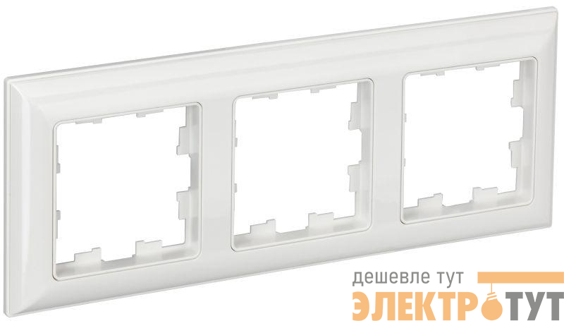 Рамка 3-м BRITE РУ-3-Бр бел./бел. IEK BR-M32-12-K01