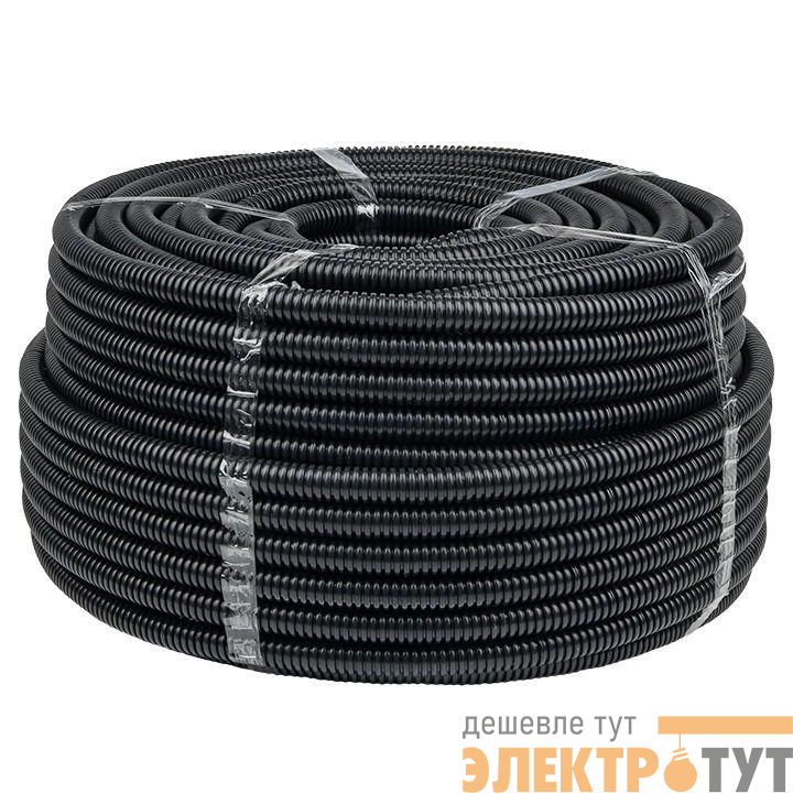 Труба гофрированная FRHF d63мм с протяжкой черн. (уп.15м) Plast PROxima EKF FRHF-63
