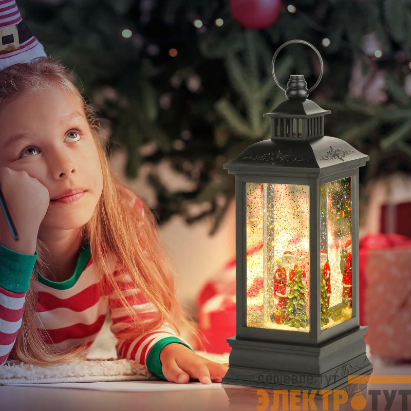 Светильник светодиодный новогодний декоративный "Дед Мороз" ENGDS-10 LED h 27.5см 3хАА таймер 6ч IP20 теплый бел. Эра Б0051941
