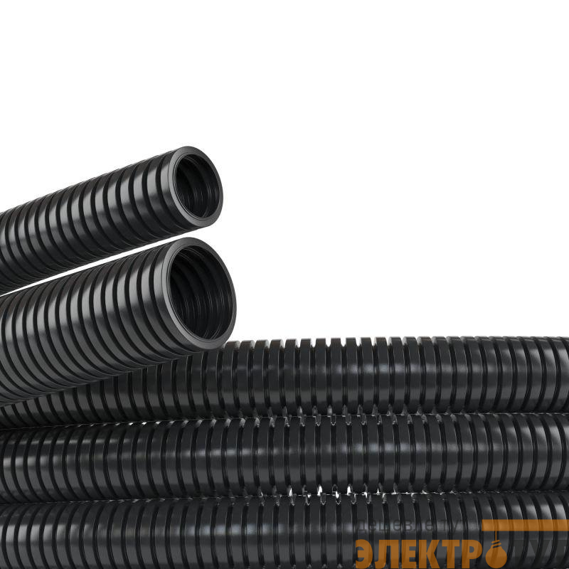 Труба гофрированная ПА 6 d48мм dвнутр.47.4мм dвнешн.54.5мм без протяжки ПВ-2 черн. (уп.15м) DKC PA604855F2