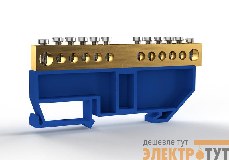 Шина нулевая на DIN-изоляторе 8х12мм 12 отвер. латунь TOKOV ELECTRIC TKE-BCB-812-12-DIN/N