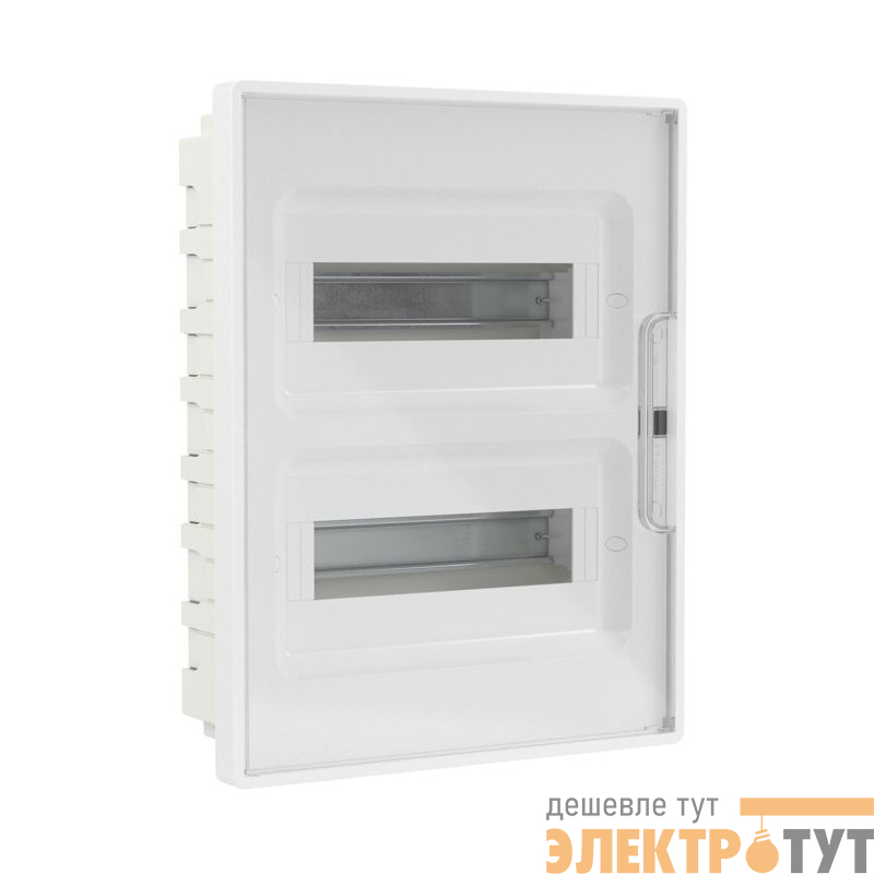 Щиток встраиваемый Фрейм (FRAME) ЩРв-п-24 24мод. с прозр. дверцей с 4 шинами PEN (2шт на 8 отверст. и 2шт на 6 отверст.) бел. DKC F24B1WT
