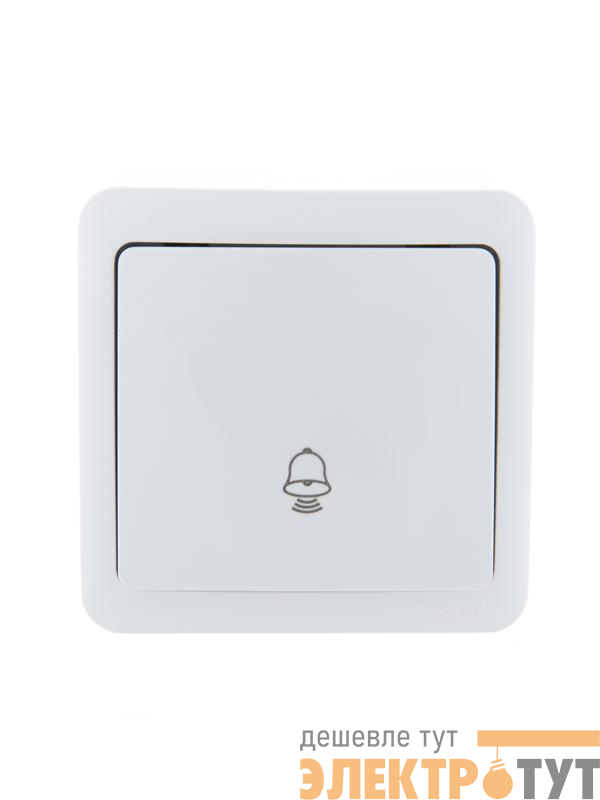 Кнопка звонка 1-кл. 1п ОП Viola 10А IP20 бел. LEZARD 751-0200-103