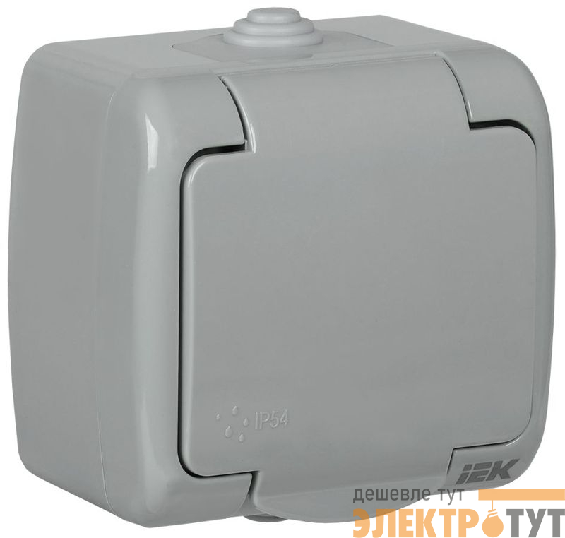 Розетка 1-м ОП AQUATIC РСш12-2-А 16А IP54 с заземл. с крышкой GENERICA ERA12-K03-16-54