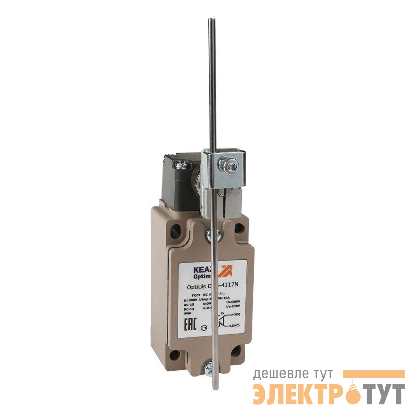 Выключатель концевой OptiLiS D4B-4117N шток регулируемый метал. EN 50041 XCKJ10559H29 КЭАЗ 365330