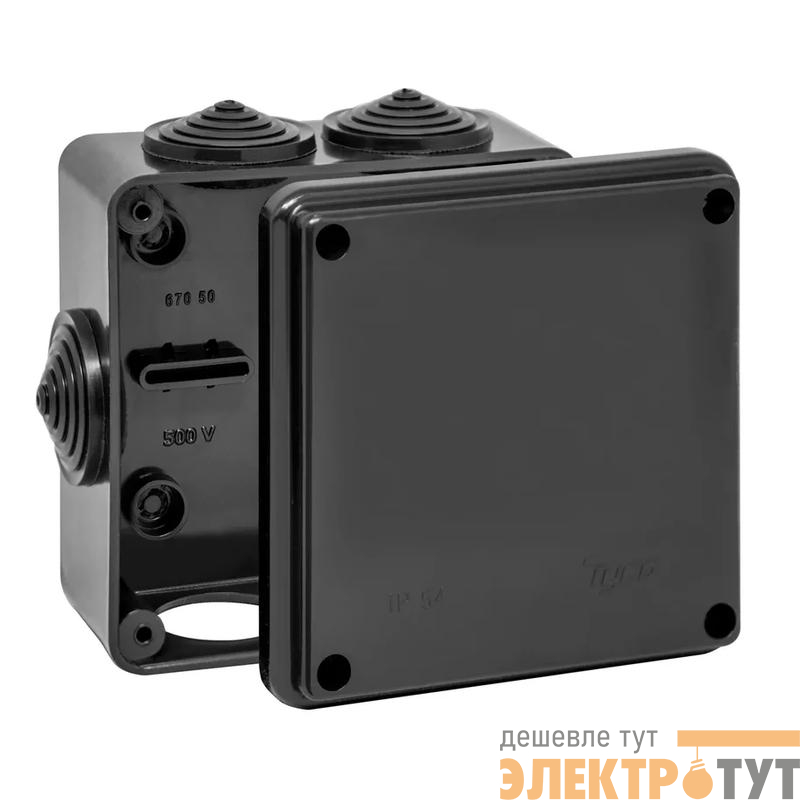 Коробка распределительная ОП 100х100х50мм УХЛ1 IP54 черн. Ruvinil 67050Ч