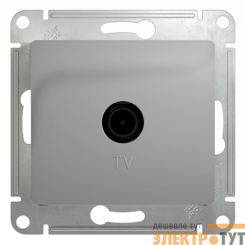 Розетка телевизионная проходная TV 1-м СП Glossa 4дБ механизм алюм. SE GSL000392