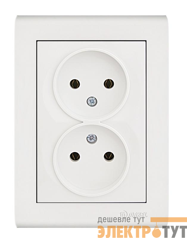Розетка 2-м Manolya без заземл. бел. Makel 41001017