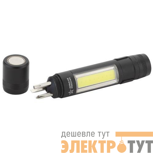 Фонарь светодиодный MB-702 АР "Сапер" 1.5Вт COB отвертки магнит клипса 1хAAA (не в комплекте) алюм. (блист.) Эра Б0030200