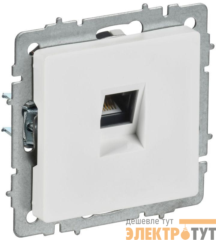 Розетка компьютерная СП BRITE РК10-БрАБ RJ45 кат.5E механизм арктич. бел. IEK BR-K10-1-K91