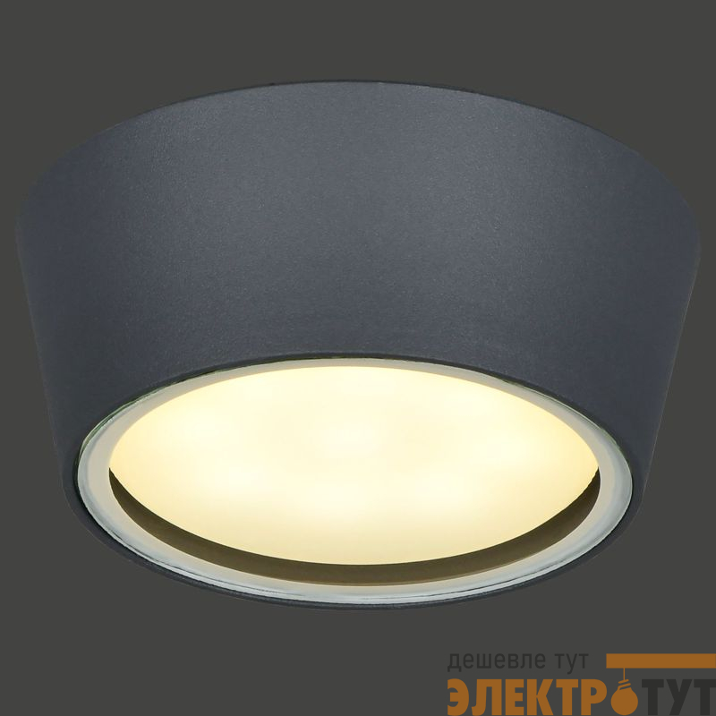 Светильник 5104 GX53 IP65 уличный потолочный сер. IEK LT-UPU0-5104-GX53-1-K03