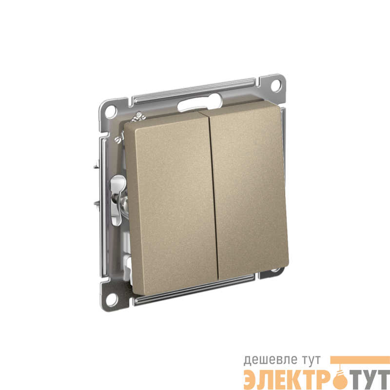 Выключатель 2-кл. AtlasDesign (сх. 5) 10AX быстрозажим. клем. механизм шампань SE ATN000551S