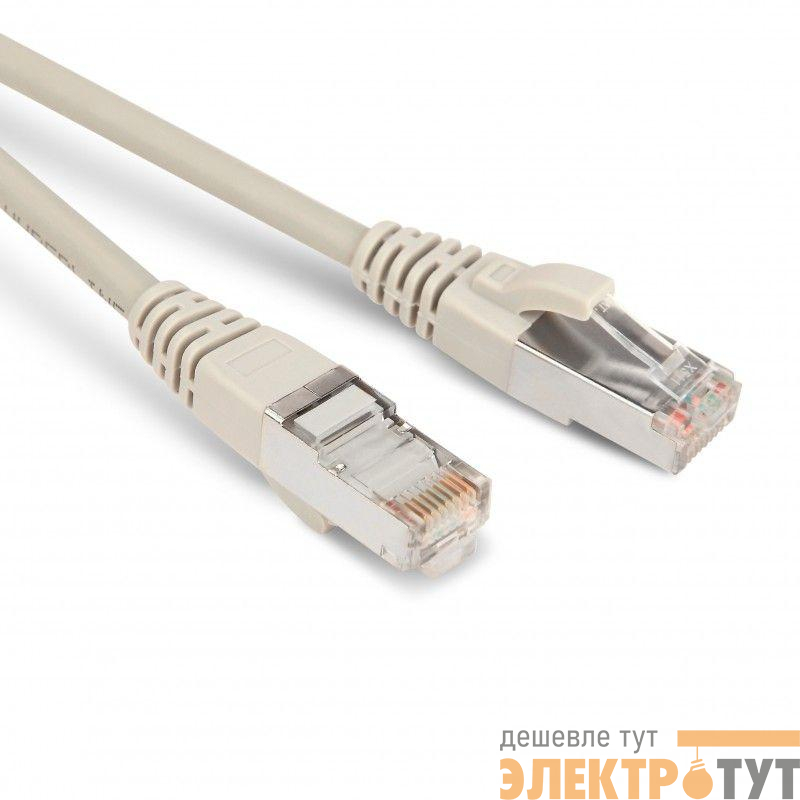 Патч-корд кат.5E F/UTP экранир. LSZH PC-LPM-STP-RJ45-RJ45-C5e-2M-LSZH-GY 2м сер. Hyperline 42337