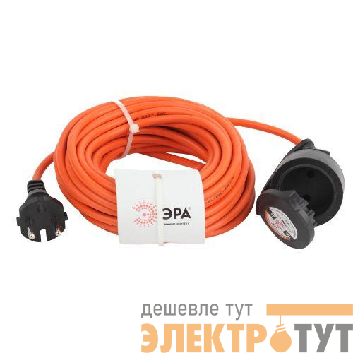Удлинитель-шнур 1х10м без заземл. 6А IP20 UPx-1-2х0.75-10m ПВС 2х0.75 (бухта) Эра Б0043036