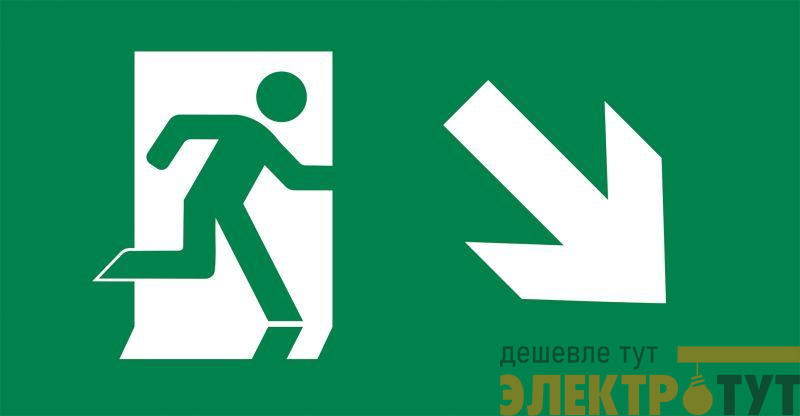 Пиктограмма "ВЫХОД/стрелка напр. вниз" PVC для ССА 3000 IEK LPC10-2-30-15-NAPRVN