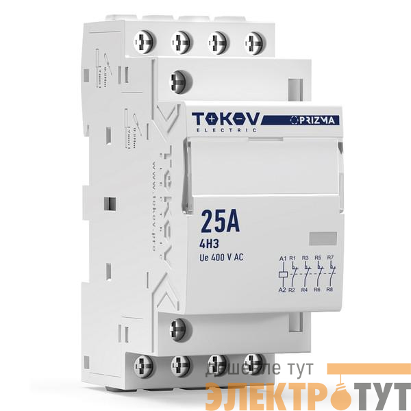 Контактор модульный 36мм 25А 230В АС 4НЗ PRIZMA TOKOV ELECTRIC TKE-PZ-MC-2-25-230-04