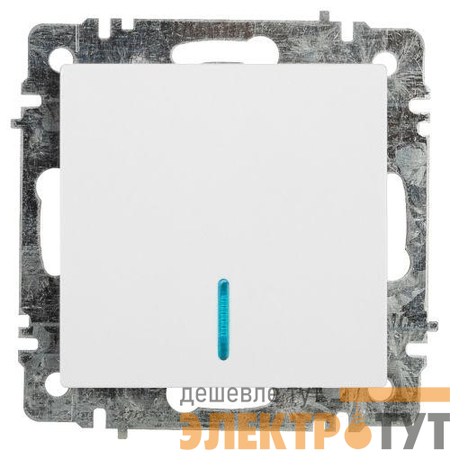 Выключатель 1-кл. СП Accent 6-102-01 10А IP20 250В с подсветкой AL/CU бел. Intro Б0063445