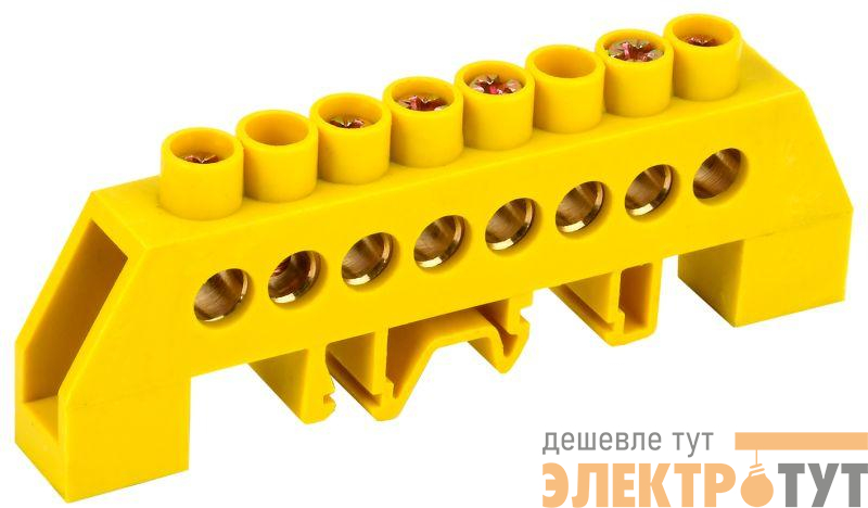Шина PE "земля" в комб. DIN-изол. "Стойка" ШНИ-8х12-8-КС-Ж IEK YNN10-812-8DP-K05