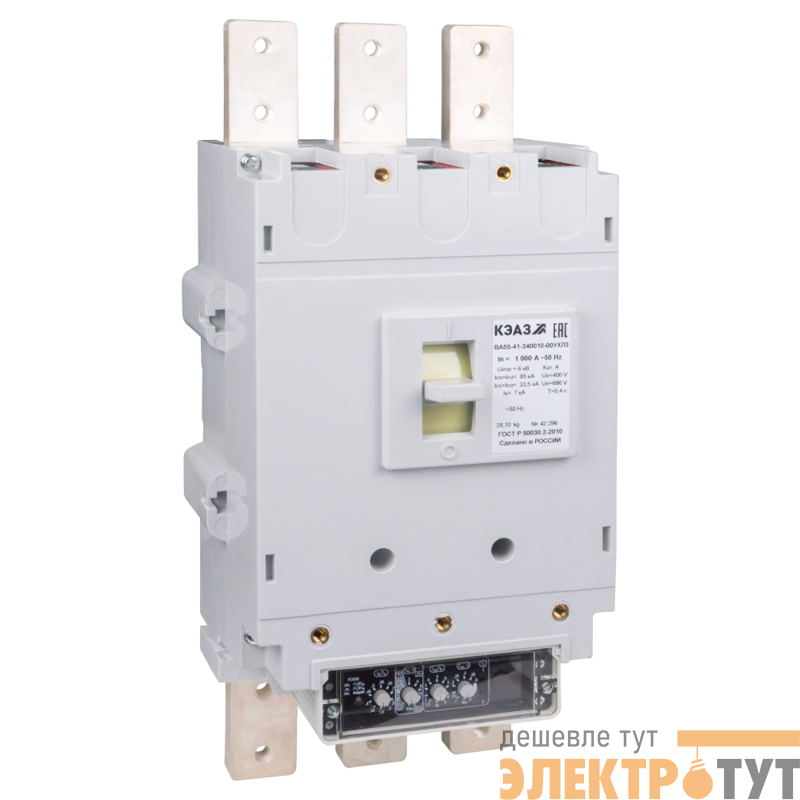 Выключатель автоматический 3п 1000А 55кА ВА55-41-340010 УХЛ3 690В AC КЭАЗ 108238