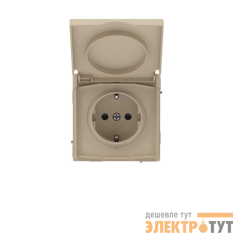Розетка силовая KANT IP44 2P+E защ. шторки с крышкой ванильн. марципан DKC 7015013