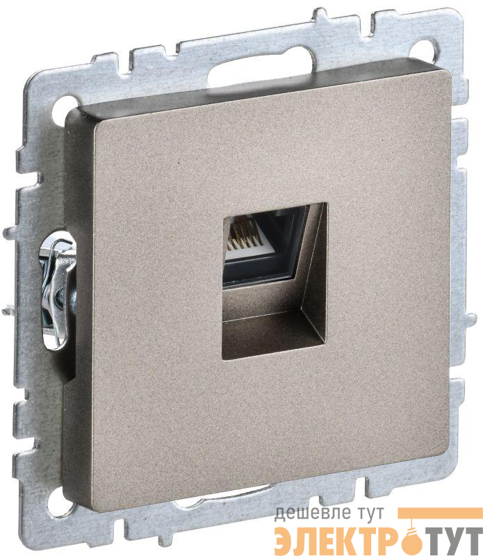Розетка компьютерная СП RJ45 кат.5E BRITE РК10-БрШ механизм шампань IEK BR-K10-1-K37
