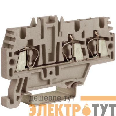 Зажим проходной HMM.2/1+2GR 2.5кв.мм сер. DKC ZHM510GR