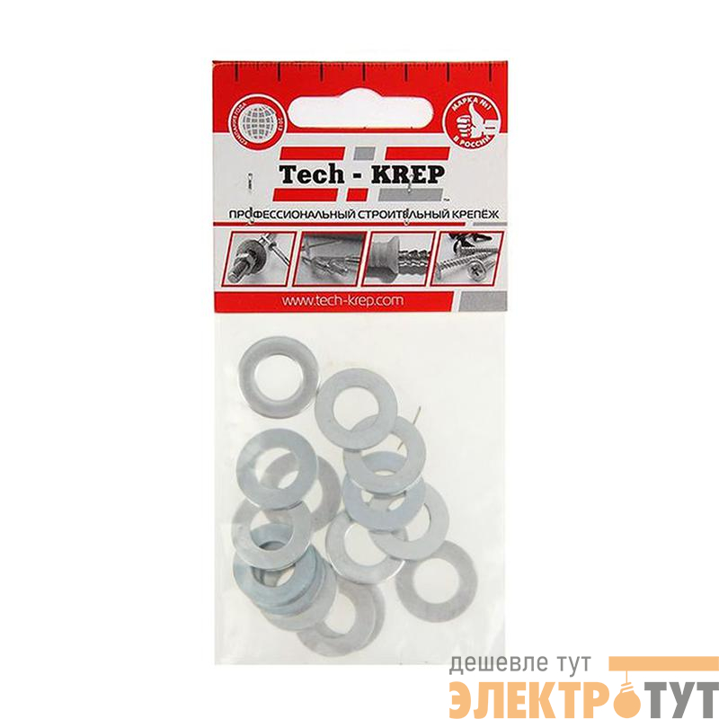 Шайба плоская М10 DIN 125 цинк. (пакет) (уп.15шт) Tech-Krep/Zitar 103046