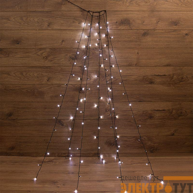 Гирлянда светодиодная елочная с кольцом 7 нитей х1.5м 105LED бел. 5.5Вт 220-240В IP20 не соединяемая Neon-Night 235-075