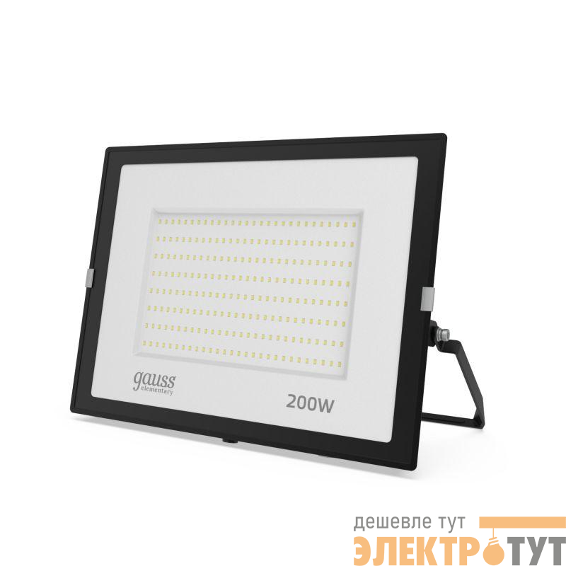 Прожектор светодиодный Elementary 200Вт IP65 6500К 17000лм PROMO G3 черн. GAUSS 613100200P