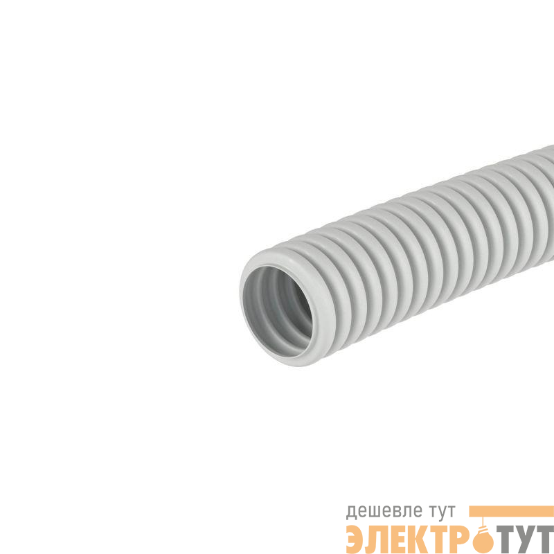 Труба гофрированная ПВХ гибкая легкая d20мм без протяжки сер. (уп.50м) DKC 9092050