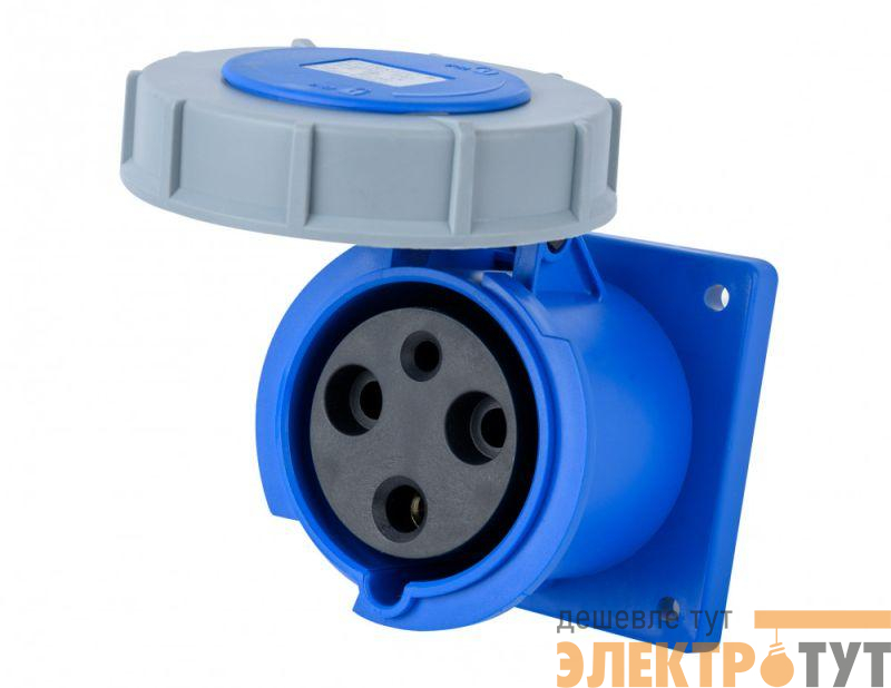 Розетка для скрытой проводки 2Р+РЕ 63А 220В IP67 РЩ-103 DEKraft 26268DEK