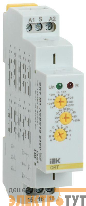 Реле времени многофункц. ORT 1 контакт 12-240В AC/DC IEK ORT-M1-ACDC12-240V