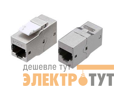 Адаптер проходной (coupler) Keystone Jack RJ45 (8P8C) кат.6 4 пары экранир. CA2-KJ-C6-SH-BK черн. Hyperline 444916