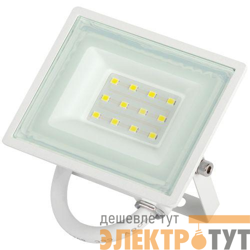 Прожектор светодиодный LPR-023-W-65K-010 10Вт 6500К 800Лм IP65 уличный бел. ЭРА Б0054639