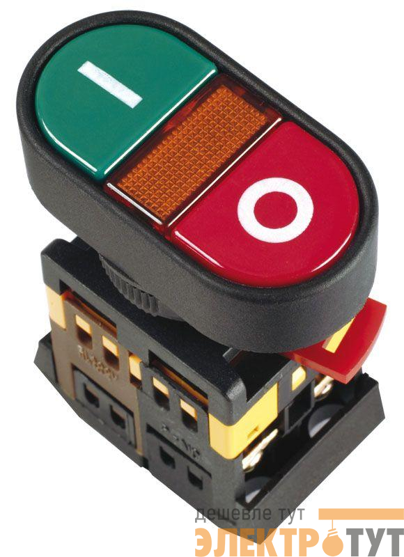 Кнопка APBB-22N "I-O" d22мм 1з+1р 240В неон IEK BBD10-APBB-K51
