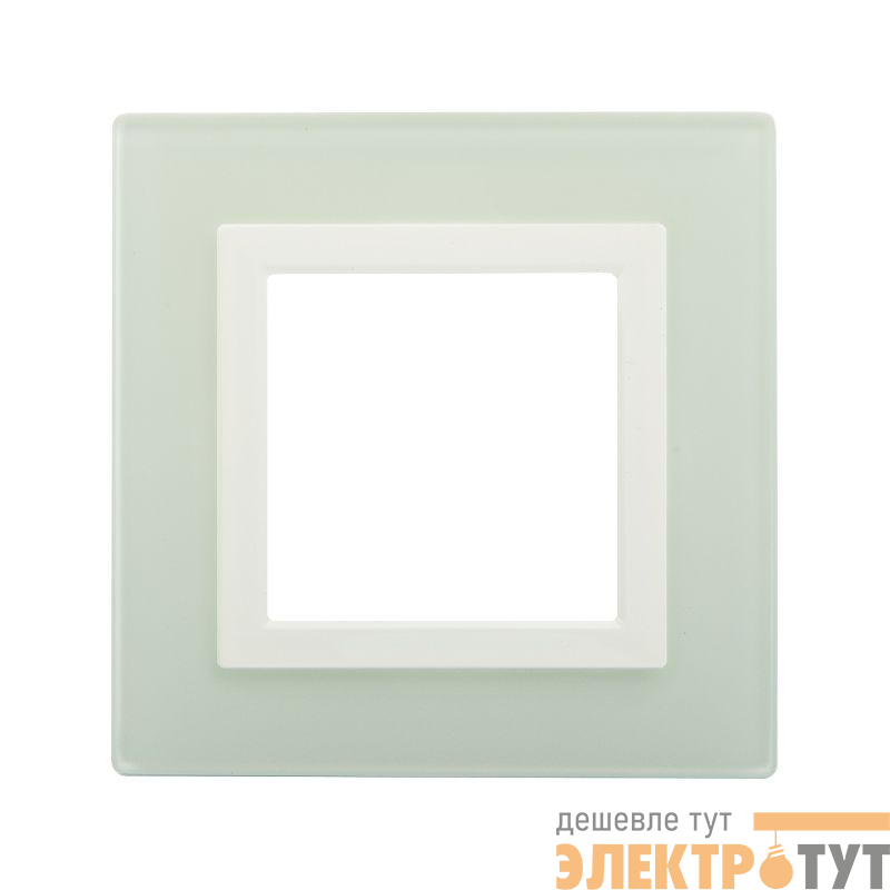 Рамка 1-м 2мод. Avanti натуральн. стекло свет. зел. DKC 4406822