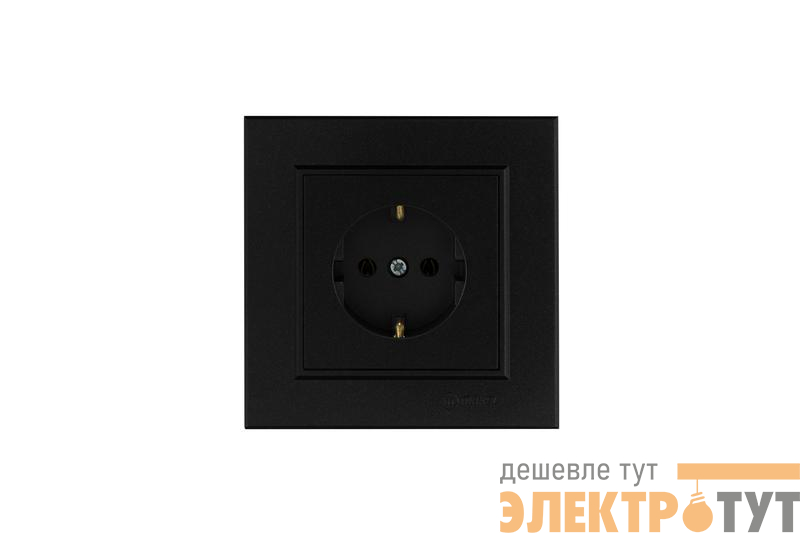 Розетка с заземления Karea черн. Makel 56054028
