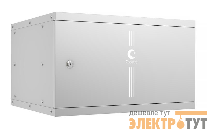 Шкаф телекоммуникационный настенный разборный LIGHT WSC-05D-6U55/45m 19дюйм 6U дверь метал. сер. Cabeus 10173c