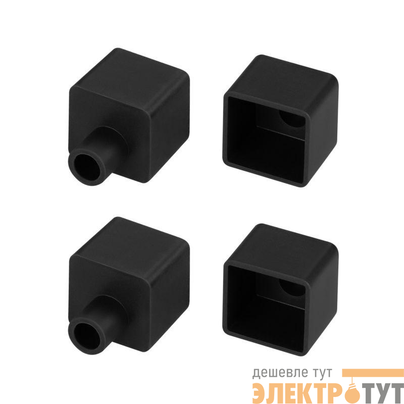 Заглушка WPH-FLEX-1616 BLACK с отверстием пластик (комплект) Arlight 045873